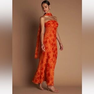 Azazie Aisha Tangerine Maxi Dress